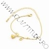 Bratara cu Charm Floare de Trandafir placata 24K Gold 1 Bratara cu Charm Floare de Trandafir placata 24K Gold