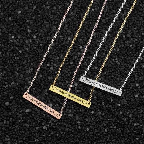 Lantisor in Engleza I love you to the Moon & Back Argintiu 2 Lantisor in Engleza I love you to the Moon & Back Argintiu