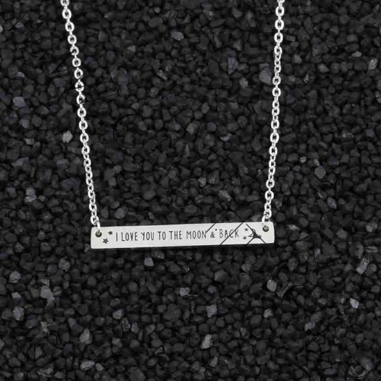 Lantisor in Engleza I love you to the Moon & Back Argintiu Lantisor in Engleza I love you to the Moon & Back Argintiu