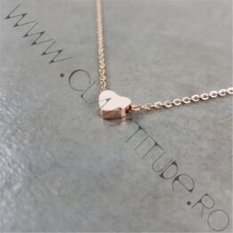 Lantisor in forma de Inima din Inox Placat 24k Rose Gold 1 Lantisor in forma de Inima din Inox Placat 24k Rose Gold