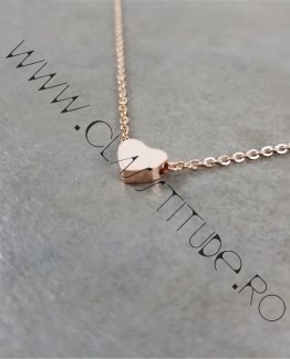 Lantisor in forma de Inima din Inox Placat 24k Rose Gold