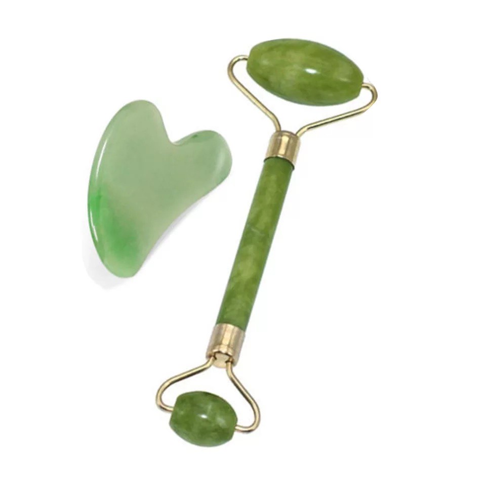 Roller Jad si Gua Sha pentru Masaj Facial