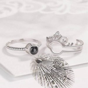 Inel de logodna Te Iubesc in 100 limbi straine Argintiu