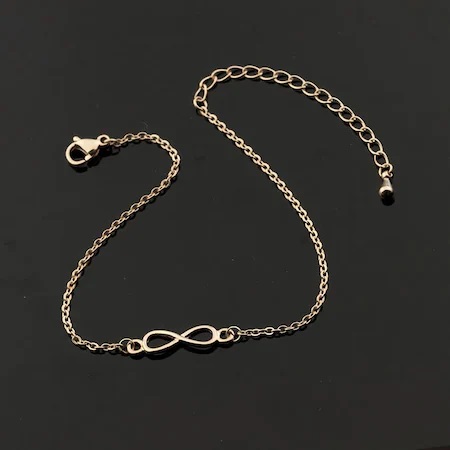 Bratara reglabila din aliaj cu semnul infinitului rose