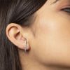 Cercei half hoops cu cristale Zirconia din aliaj Argintiu Cercei half hoops cu cristale Zirconia din aliaj Argintiu