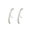 Cercei half hoops cu cristale Zirconia din aliaj Argintiu1 Cercei half hoops cu cristale Zirconia din aliaj Argintiu