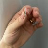 Cercei half hoops cu cristale Zirconia din aliaj Argintiu2 Cercei half hoops cu cristale Zirconia din aliaj Argintiu