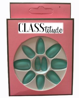 Set 12 unghii false autoadezive mate Verde-Menta