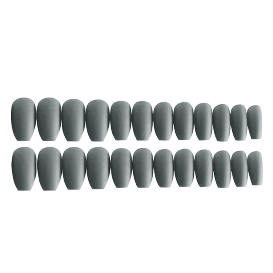 Set 24 tipsuri unghii false Balerina Mat Gri