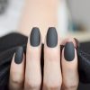 Set 24 unghii false Instant Nails Balerina Mat Negru