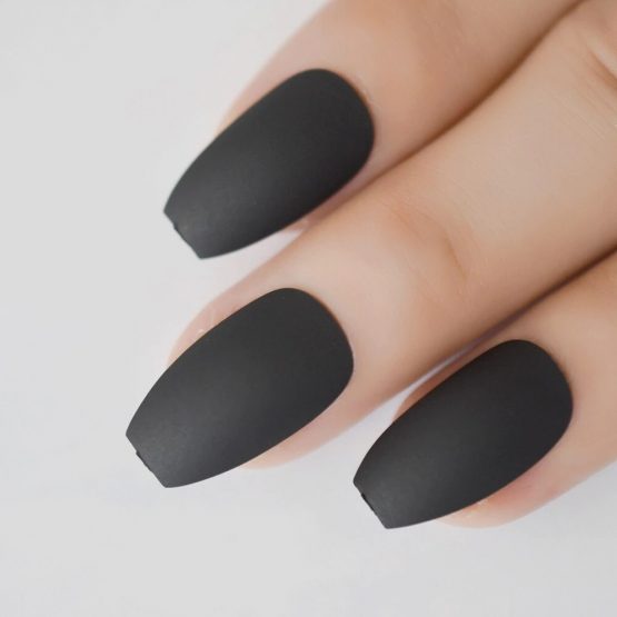 Set 24 unghii false Instant Nails Balerina Mat Negru