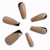 Set 24 tipsuri unghii false French Alb Negru