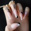 Set 24 tipsuri unghii false French Alb Negru