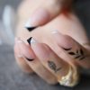 Set 24 tipsuri unghii false French Alb Negru