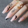 Set 24 tipsuri unghii false French Alb Negru