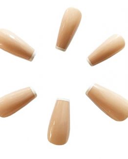 Set 24 unghii false autoadezive Balerina Glossy French Bej