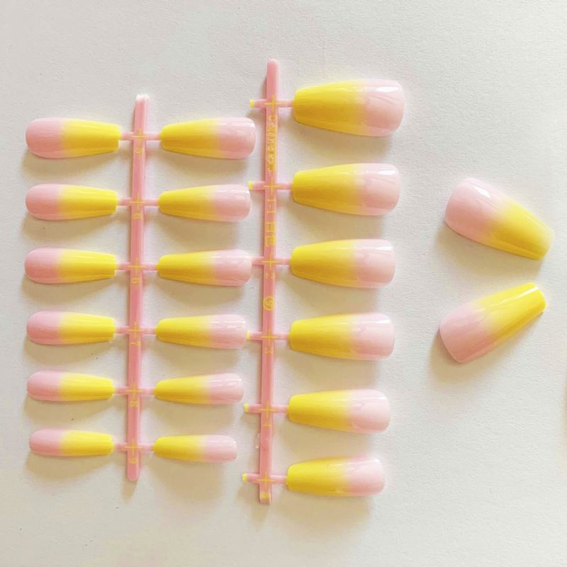 Set 24 unghii false press-on Balerina Ombre French Roz