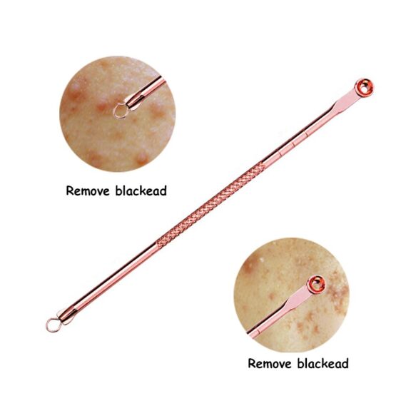 Set 4 piese din otel inoxidabil pentru curatarea tenului Rose3 Set 4 piese din otel inoxidabil pentru curatarea tenului Rose