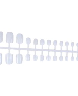 Set 24 unghii false press-on pentru picioare Glossy Alb