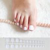 Set 24 unghii false press-on pentru picioare Glossy Alb