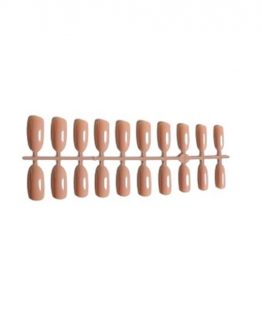 Set 24 unghii false adezive tip press ON lungi rotunjite model glossy Nude