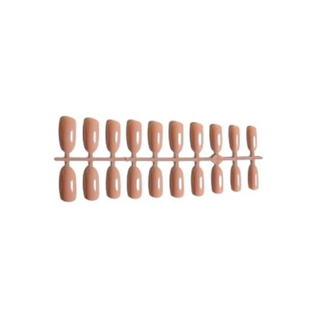 Set 24 unghii false adezive tip press ON lungi rotunjite model glossy Nude