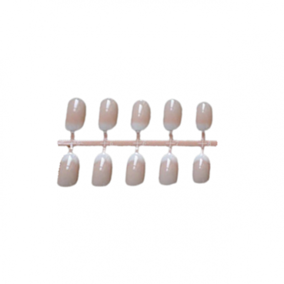 Set 24 unghii false adezive tip press ON natural glossy French Bej Alb4 Set 24 unghii false adezive tip press ON natural glossy French Bej Alb