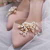Set 2 accesorii pantofi model bridal perle si cristale Auriu