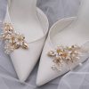 Set 2 accesorii pantofi model bridal perle si cristale Auriu