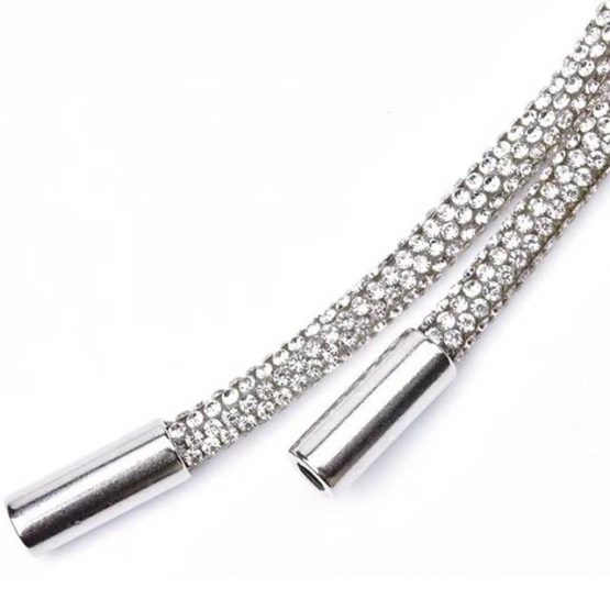 Set 2 sireturi cu cristale snur cu strasuri 100 cm Argintiu Set 2 sireturi cu cristale snur cu strasuri 100 cm Argintiu
