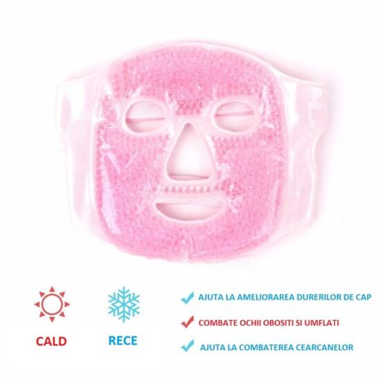 Masca cu gel pentru fata cu folosire la rece sau cald Roz