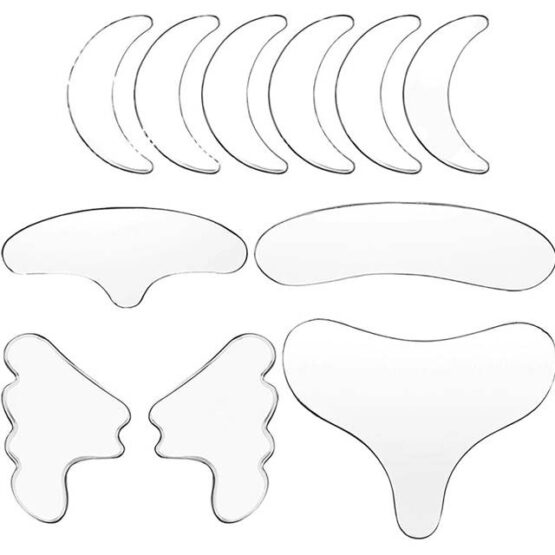 Set de 11 plasturi antirid si antiaging din silicon Transparent Set de 11 plasturi antirid si antiaging din silicon Transparent