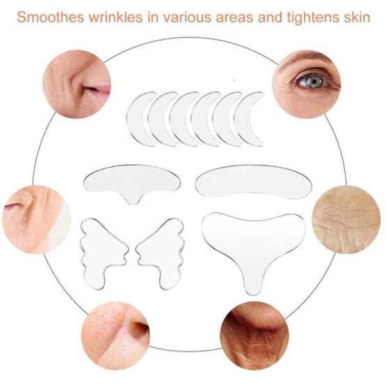 Set de 11 plasturi antirid si antiaging din silicon Transparent2 Set de 11 plasturi antirid si antiaging din silicon Transparent