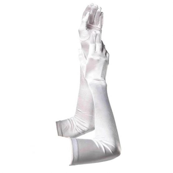 Manusi lungi din satin marime universala Alb4 Manusi lungi din satin marime universala Alb