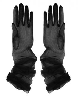 Manusi tip dantela tulle lungi marime universala Negru