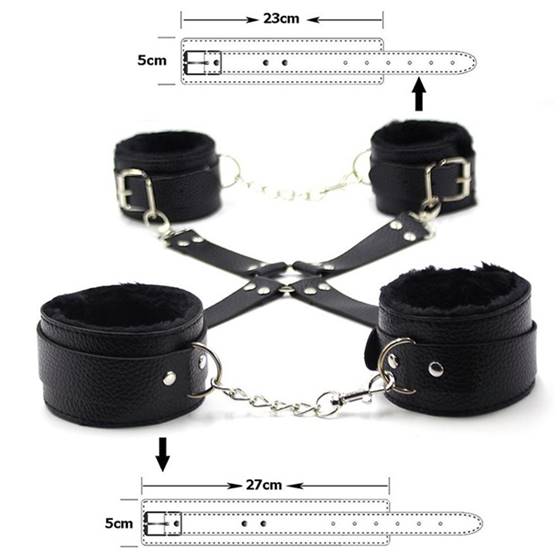 Set 10 jucarii erotice piele ecologica BDSM Negru