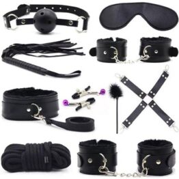 Set 10 jucarii erotice piele ecologica BDSM Negru7 Set 10 jucarii erotice piele ecologica BDSM Negru