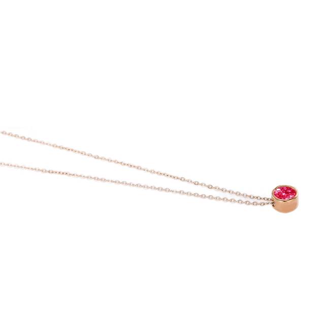 Lantisor Turmalina luna Octombrie cu cristal Roz aliaj Rose Gold