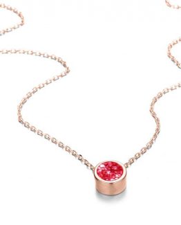 Lantisor Turmalina luna Octombrie cu cristal Roz aliaj Rose Gold