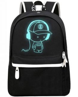Ghiozdan smart design fosforescent Negru11