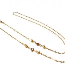 Lant ochelari aliaj metalic cu cristale si strasuri Gold