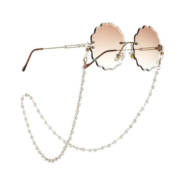 Lant ochelari din aliaj metalic cu perle WhiteGold