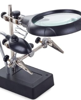 Lupa de masa cu iluminare LED si clesti de sustinere Negru2 Lupa de masa cu iluminare LED si clesti de sustinere Negru