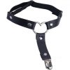 Portjartier piele cu inima marime universala Black2 Portjartier piele cu inima marime universala Black