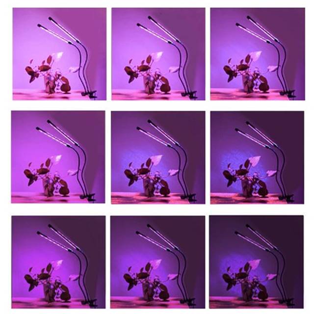 Lampa UV cresterea plantelor cu 2 brate 20W Negru
