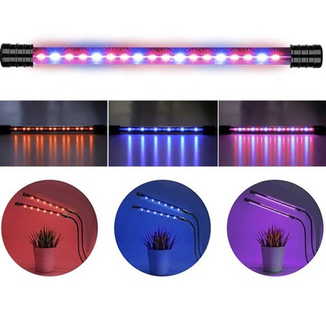 Lampa UV cresterea plantelor cu 2 brate 20W Negru