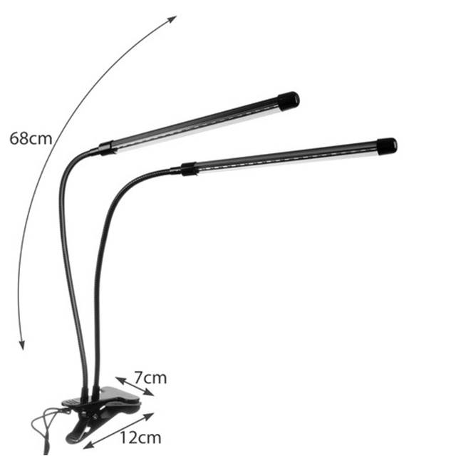 Lampa UV cresterea plantelor cu 2 brate 20W Negru