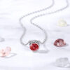 Lantisor Turmalina luna Octombrie cu cristal Roz Argintiu2 Lantisor Turmalina luna Octombrie cu cristal Roz Argintiu