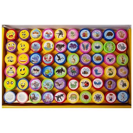Set 60 stampile copii non-toxice 3+ Multicolor