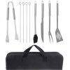 Set 9 ustensile gratar otel inoxidabil Negru Argintiu3 Set 9 ustensile gratar otel inoxidabil Negru Argintiu